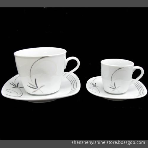 Square 180CC Cup&Saucer, Square 90CC Cup&Saucer